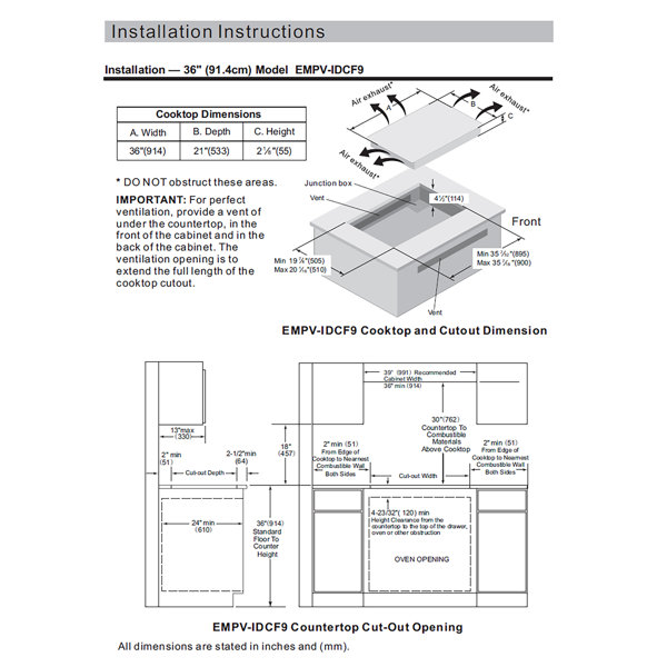 Empava Built-in Touch Control 36" Induction Cooktop with 5 Elements and